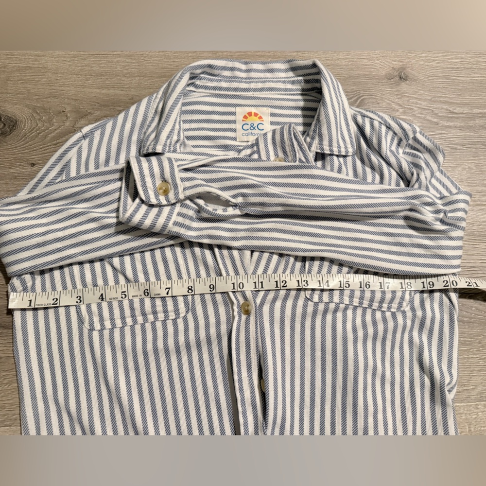 C&C California Blue and White Striped Shirt - Picture 8 of 10